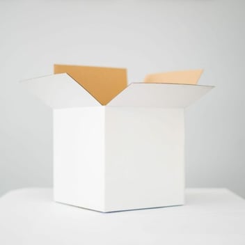 white box on white background