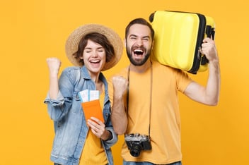 Tourists having fun